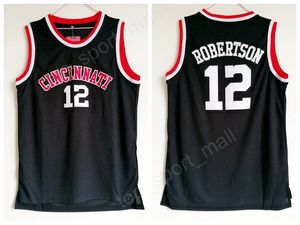 Goedkope Oscar Robertson Jersey 12 University Basketball Cincinnati Bearcats College Jerseys Heren Zwart Sport