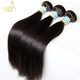 Péruvien Droite Vierge Cheveux 4 Pcs 8A Non Transformé Péruvien Cheveux Weave Bundles Pas Cher Péruvien Remy Extensions de Cheveux Naturel Noir Couleur