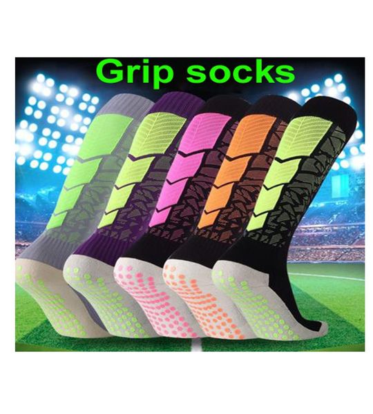 Chaussettes de football unies bon marché, blanc, noir, rouge, vert, jaune, grip de football, entier2711468