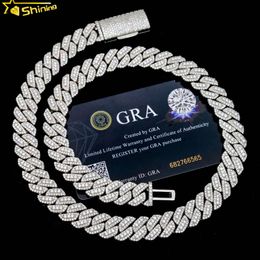 Cheap Price 13Mm Iced Out Moissanite Link Chain Fashion Sier Jewelry Vvs Lab Diamond Cuban Bracelet And Necklace