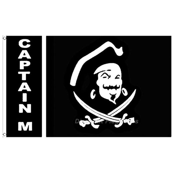 Precio barato Capitán M Pirate Flag 3x5FT Banner, todos los países que cuelgan 150X90cm Publicidad nacional, envío gratis