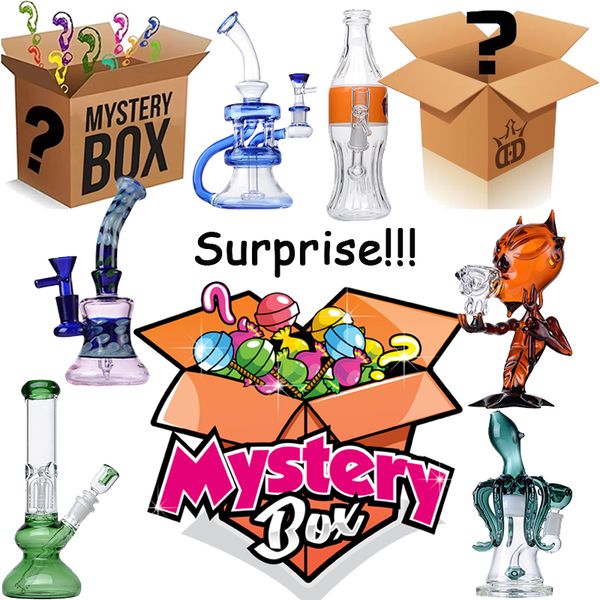 Mystery Surprise Blind Box Multi Styles Narguilés Heady Glass Water Glass Bong Percolator Pipes