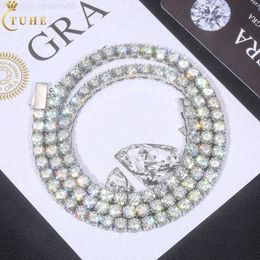 Goedkope prijspas diamanttester roestvrij staal D kleur VVS Moissanite diamant geclusterde Tennic ketting voor mannen vrouwen