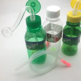 Mini bouteille de boisson en plastique de voyage portable bon marché Bong Pipe à eau plate-forme pétrolière conduite d'eau pour fumer 12 LL