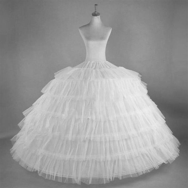 Jupon gonflé pas cher robe de bal de mariée jupons Crinoline pour robe de mariée formelle, plus la taille jupon de mariée 6 cerceaux jupe en 254d