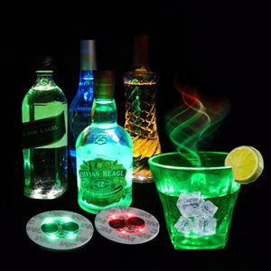 Clignotant Glow LED Bouteille Autocollant Coaster Lumières Clignotant Tasse Tapis Alimenté Par Batterie Pour La Fête De Noël De Mariage Bar Vase Décoration Lumière Boutique FY5395