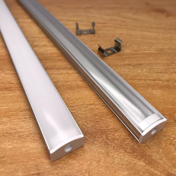 Profilé en aluminium encastré bon marché pour bande LED d'une longueur de 200 cm et couvercle transparent givré en PC