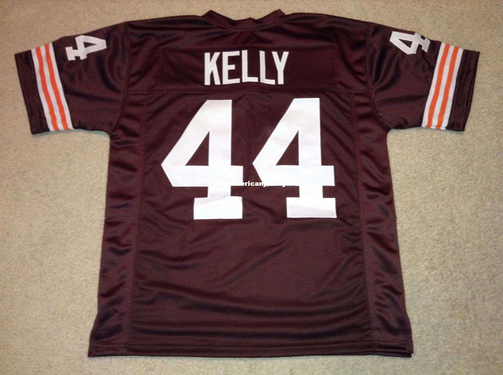 Cheap Retro custom Sewn Stitched #44 Leroy Kelly MITCHELL & NESS Jersey Men's Football Jerseys Rugby