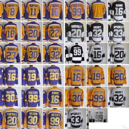 Jersey de hockey rétro pas cher 99 Gretzky 8 Doughty 11 Kopitar 16 Dionne 18 Taylor 19 Goring 20 Robitaille 23 Brown 30 Vachon 32 Quick 33 McSorley 1967-1999 Movie Cousue