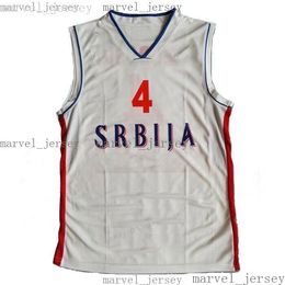 goedkoop Retro Milos Teodosic # 4 Team Servië Srbija Basketbal Jerseys Gestikte Mannen Vrouwen Jeugd XS-5XL