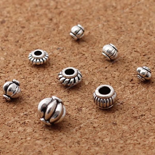 50 pcs/lot tibétain argent lanterne conception perles en métal 4-8mm artisanat ornement charme entretoise perles bricolage fabrication de bijoux Bracelets bijoux de modeBeads Jewelry
