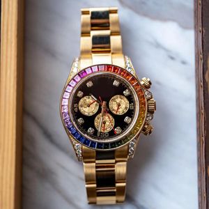 Pas cher Rolejes Rainbow Montres Hommes Montre De Haute Qualité Automatique Montres Diamant Lunette Saphir Étanche Montre De Luxe