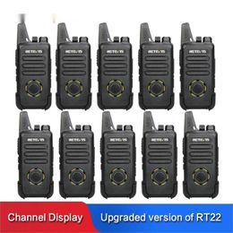 goedkope rt22s mini walkie talkie 10 stks 2 w uhf vox verborgen display handige twee manier radio communicator walkie talkies hotel