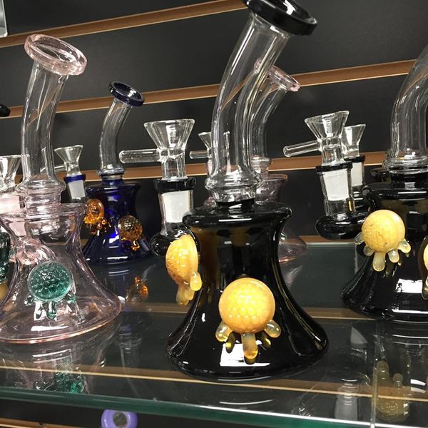 Pas cher vente Mini Super mignon tortue forme fumer tuyau épais verre Bong fumer tuyaux 14mm Joint fumer accessoires