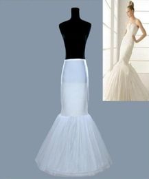 Jupons sirène sexy 2T bon marché pour robes de mariée, un cerceau, deux niveaux, sous-jupe, colonne, robe de mariée Crinoline23227467201264