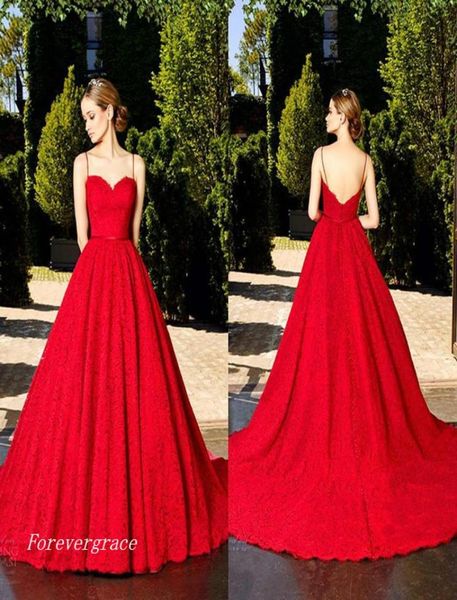 SEXY SEXY CARTA Long Red Prom Vestido de spaghetti de estilo árabe Dubai Aline Backless Fiest Fiest Farty personalizado más 4479436