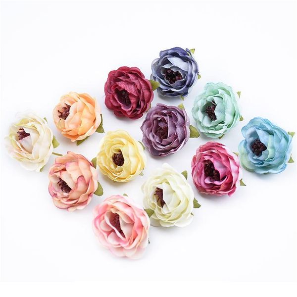 Pas cher Soie Roses Mariée Fleur Mur Faux Plantes Guirlande De Noël De Mariage Décor À La Maison Diy Un Cap Cadeaux Boîte De Bonbons Artificielle jlldgD