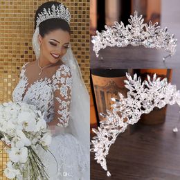 Goedkope zilveren bling tiaras kronen bruiloft haar sieraden kroon kristal mode avond prom feestjurken accessoires hoofdeces