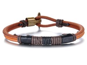 Goedkope Eenvoudige Mannen Sieraden Lederen Armband Mannen Vintage Charme Armbanden Armbanden Echt Lederen Armband Pulseiras Masculina Wholesa7921153