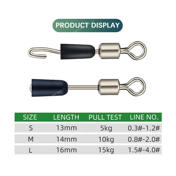 TIANNSII 50 unids/lote rodamiento de bolas giratorio anillos sólidos conector de pesca océano barco anzuelos de pesca conector de enlace rápido herramientas de pesca rodamiento giratorio