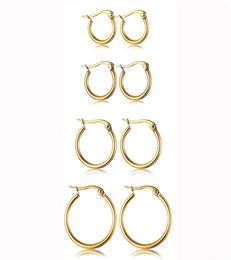 Boucles d'oreilles créoles en acier inoxydable pas cher 15mm60mm exagérée grande boucle ronde boucle d'oreille pour femmes bijoux accessoires Gift4617277