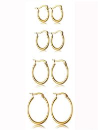 Boucles d'oreilles créoles en acier inoxydable pas cher 15mm60mm exagérée grande boucle ronde boucle d'oreille pour femmes bijoux accessoires Gift1744766