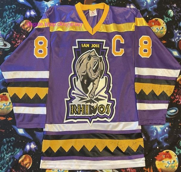 Pas cher Cousu Rare Vintage K1 Sportswear RHI San Jose Rhinos Mark Woolf Hockey Jersey Hommes Enfants Throwback Jerseys9615236