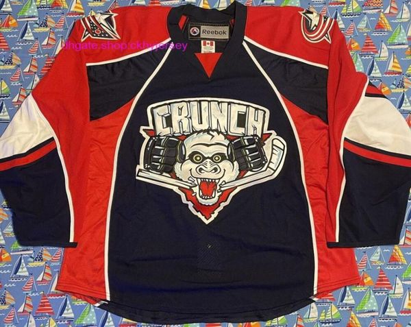 Vintage pas cher vintage Ahl Syracuse Crunch Fight Strap Hockey Jersey Mens Kids Throwback Jerseys7309392