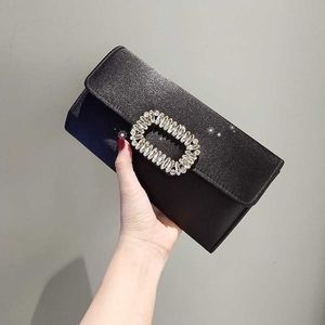 Magasin bon marché 90% de réduction en gros 2024 WALLTE Fashion Evening Minimalist Banquet Water Diamond Diagonal Straddle Satin One épaule Sac Chain de chaîne de luxe sacs à main