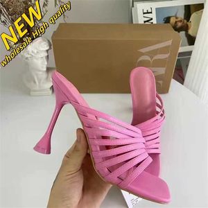 Magasin pas cher 90% de réduction en gros sangle droite Sexy Za chaussures mince Espagne talon haut français été pantoufles fraîches nouvelle ligne pour femmes avec verre à vin en métal