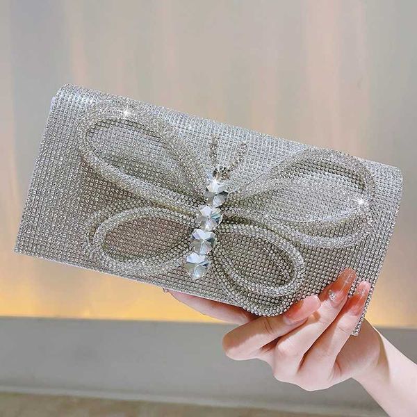 Magasin bon marché 90% de réduction en gros de Wallte Water Diamond Bow Banquet Sparkling Party Crossbody Small Elegant Womens Handheld Sac de luxe sacs à main