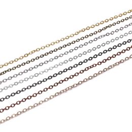 5 m/lot largeur 1.5 2mm or cuivre ovale lien collier chaîne pour la fabrication de bijoux résultats accessoires Bracelet fournitures de bricolage fabrication de bijouxBijoux résultats composants