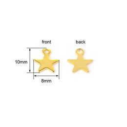 20 -st roestvrij staal Small Star Pendant platte charmes voor doe -het -zelf sieraden maken kettingdecoratie Bracelet End Tail Charme mode juweliers