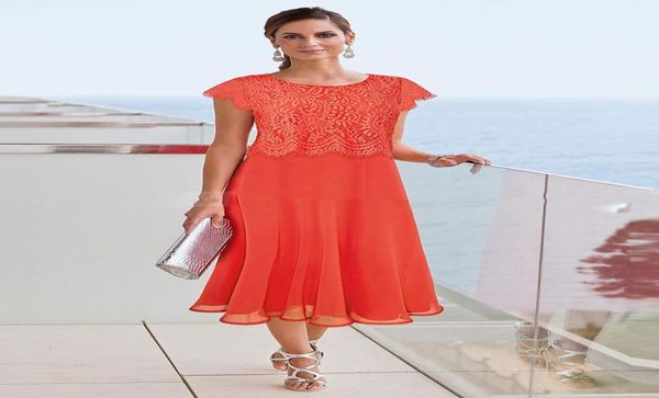 Vestidos baratos hasta el té para madre de la novia, boda en la playa, apliques de encaje, ropa formal para madres, vestidos de noche de talla grande 1222082