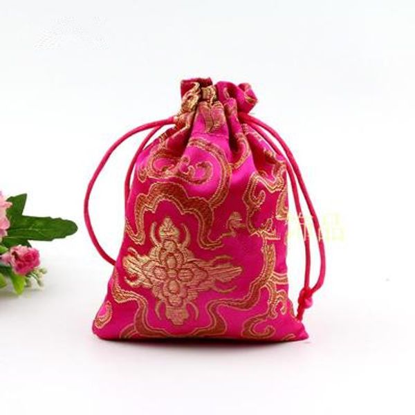 Bolsa de regalo pequeña de flor rica barata Bacalio de seda Brocado de seda Joya de joyería Bolsas de té de dulces Sachete Sachet Packaging