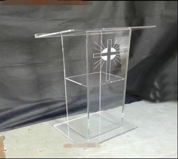 Pulpito de podio acrílico transparente barato Lectern Clear Plexiglass Podium Glass Iglesia de vidrio orgánico Pulpit6851715