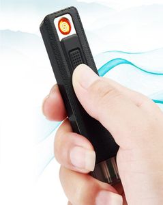 Barato utilidad encendedor de cigarrillos eléctrico USB recargable a prueba de viento encendedor de cigarros calentador de bobina tira calor carga inalámbrica negro w3780417