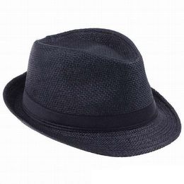 Goedkope Vogue Mannen Vrouwen Hoed Kids Kinderen Stro Hoeden GLB Zachte Fedora Panama Belt Hoeden Openlucht Geef Staking Brim Caps Lente Zomer Strand 30st