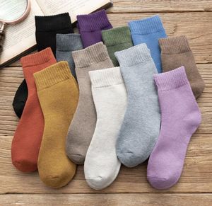 Chaussettes chaudes en laine pour femmes chaussettes épaisses printemps automne éponge chaussettes pour filles femmes dame gros sports de plein air chaussette décontractée