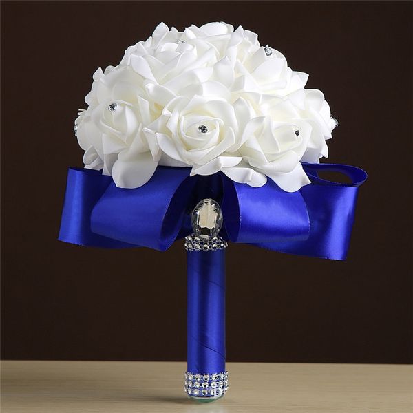Bouquets de mariée de mariage bon marché, fleurs faites à la main, roses artificielles, fournitures de mariage, bouquet de broches pour mariée, CPA1549