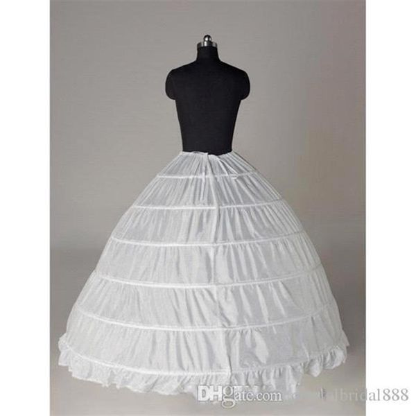 Barato blanco 6 faldas de aro debajo del vestido de novia vestidos de baile enaguas de crinolina accesorios de boda nupcial vestido305Z