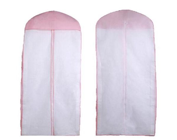 Accesorios nupciales baratos en blanco y rosa, bolsa para vestido de novia de 155cm, funda para ropa, vestido de noche, funda antipolvo, almacenamiento de viaje 6553995