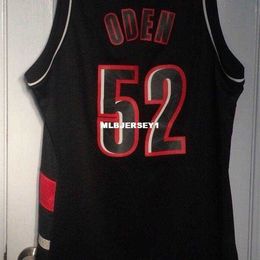 Goedkope groothandel Greg Oden #52 Jersey Heren Zwart T-shirt vest Gestikt Basketbaltruien Ncaa