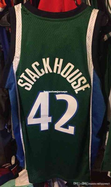 Pas cher en gros Jerry Stackhouse Jersey cousu hommes AD # 42 T-shirt gilet maillots de basket-ball cousus Ncaa