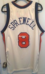 Goedkope Groothandel Latrell Sprong Jersey Genaaid Ewing RB # 8 T-shirt Vest gestikt Basketbal Jerseys NCAA