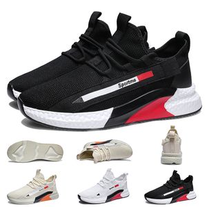 Pas cher en gros hommes chaussures de course noir blanc beige rouge jogging chaussures de marche formateurs respirants baskets de sport taille 39-44 fabriqués en Chine