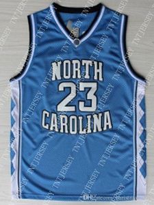 Goedkoop Groothandel Michael Jersey 23 North Carolina Blauw Wit Black Jersey Personaliseer elke naam Number Mannen Dames Jeugd Basketbal Jersey