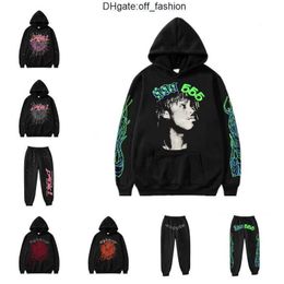 Pas cher en gros Spider Hoodies Sp5der Young Thug 555555 Angel Pull Rose Rouge Sweat À Capuche Pantalon Hommes Sp5ders Impression Sweatshirts Top qualité Beaucoup De Couleurs BY96