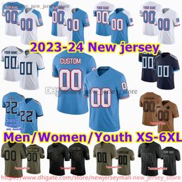 Personnalisé S-6XL DIY 17 Ryan Tannehill Maillot de football 22 Derrick Henry 16 Treylon Burks 31 Kevin Byard 10 DeAndre Hopkins 2 Azeez Al-Shaair 98 Jeffery Simmons Colton Dowell