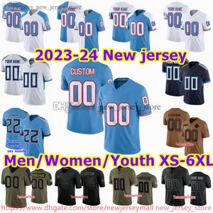 Aangepaste S-6XL DIY 17 Ryan Tannehill voetbalshirt 22 Derrick Henry 16 Treylon Burks 31 Kevin Byard 10 DeAndre Hopkins 2 Azeez Al-Shaair 98 Jeffery Simmons Colton Dowell